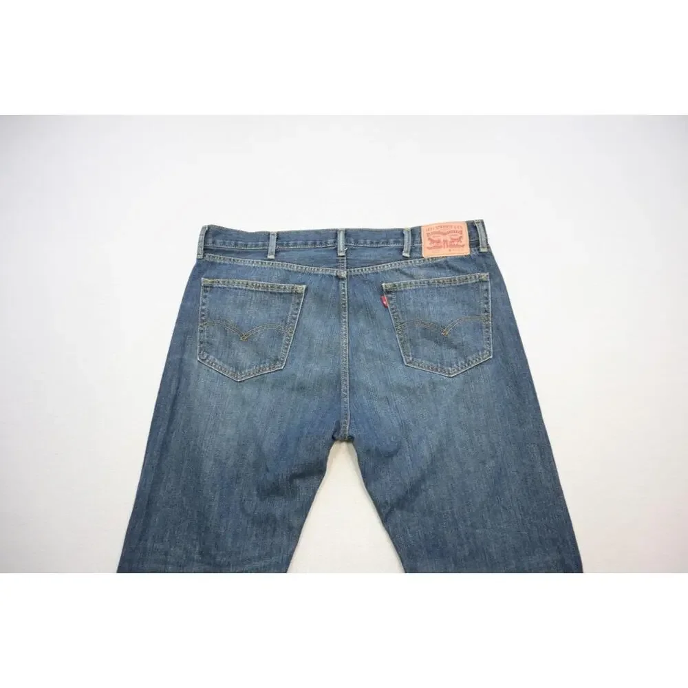 Levi's 505 Regular Fit Straight Blue Rugged Denim Jeans Mens Size 40‎ x 30